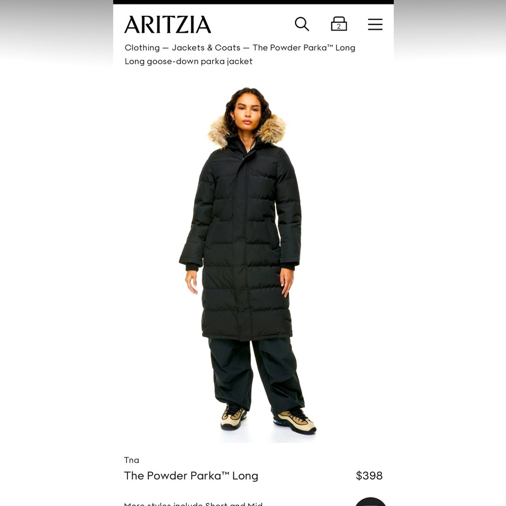 Aritzia- powder parka TNA long- NWT-never worn! Perfect condition- xsmall